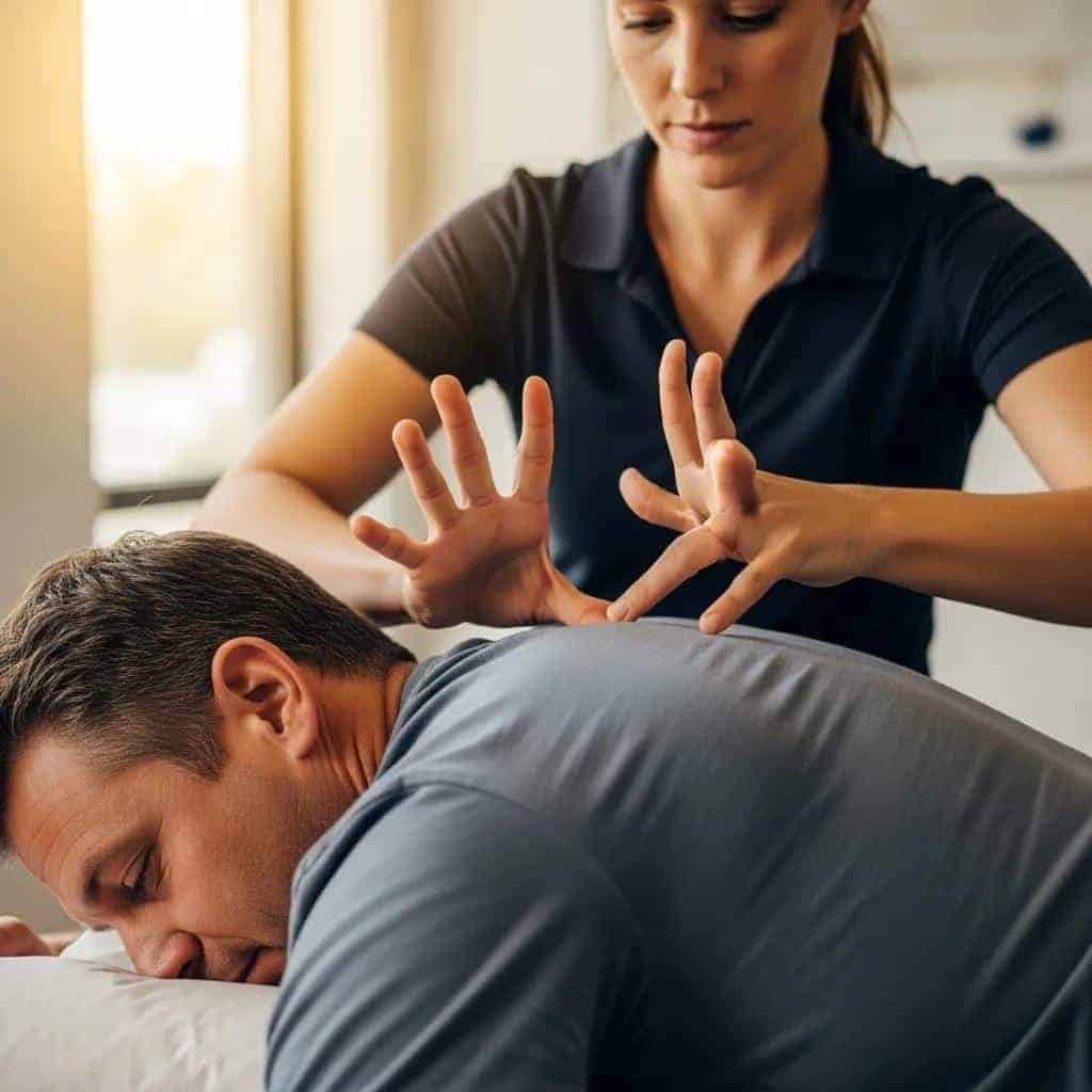 Chiropractor demonstrating the Diversified Technique for pain relief